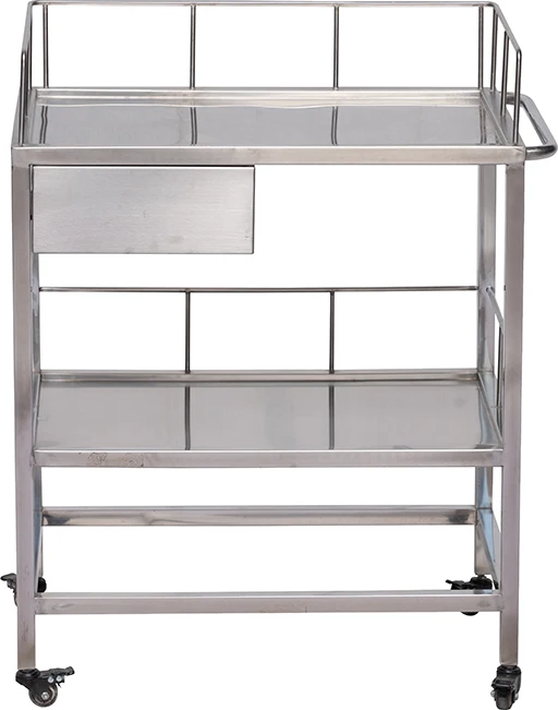 High Quality Veterinary Equipment Animal Pet Surgery Auxiliary Stainless Steel Vet Trolley