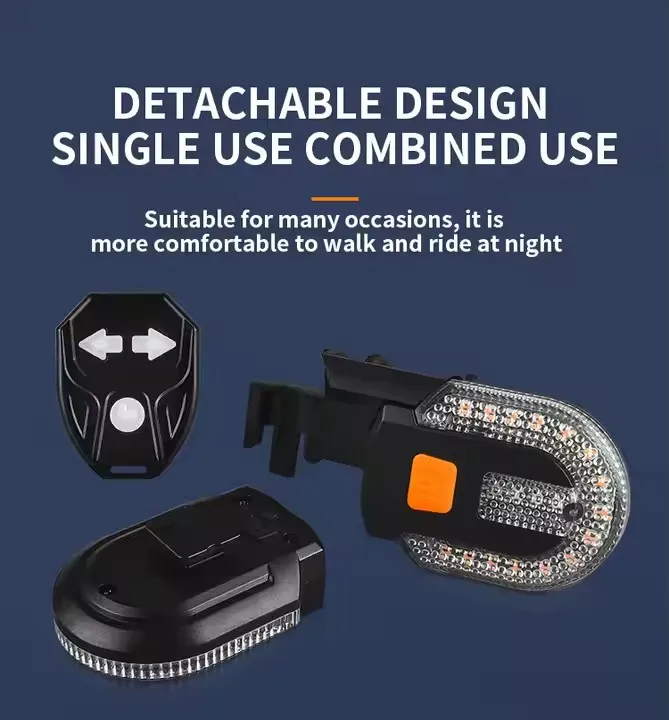 Xunting Night Cycling Remote Control Road Bike Tail Light Rechargeable LED Bicycle Turn Signal Light with Alarm