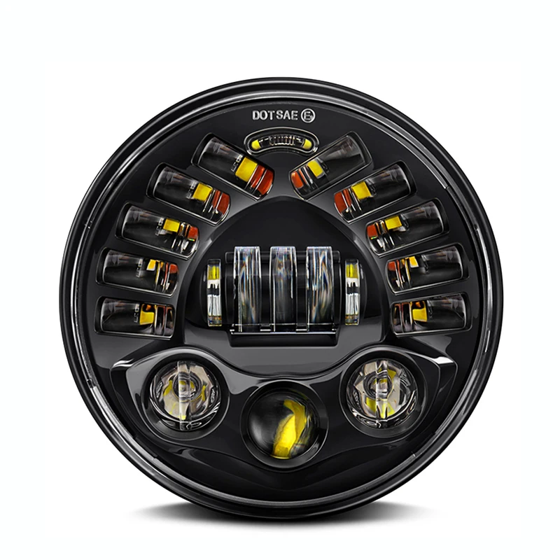 Мотоцикл запасной круглый черный Daymaker проектор адаптивная система фар Светодиодные фары для моделей Harley Touring 1994-2013