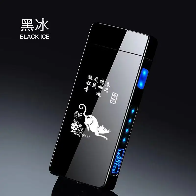 Touch Sencor Zinc Alloy Metal Impulse Electric Rechargeable Lighters Double Arc USB Lighter For Cigarette