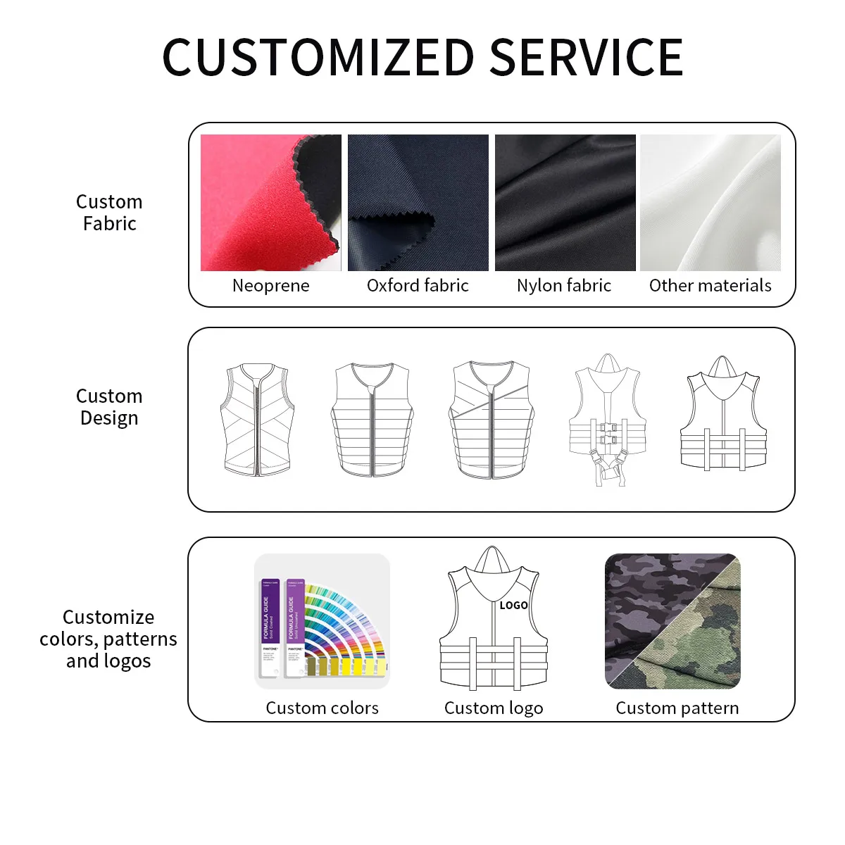 Custom Professional Neoprene Impact Life Vest Saving Buoyancy Wakeboard Life Jacket For Surf Wake Boarding Sports Lifejackets