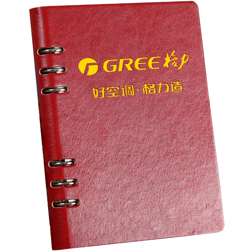 New Style B5 Notebook Wholesale Custom Logo Pu Leather Notepad Cover 6 Ring Loose Leaf Refillable Notebook With Leather Buckles