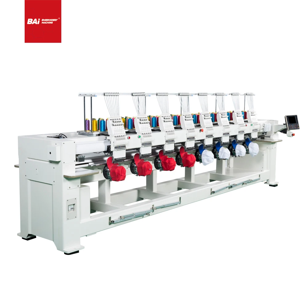 BAI High speed embroidery machine 8 head hat t-shirt computer embroidery machine