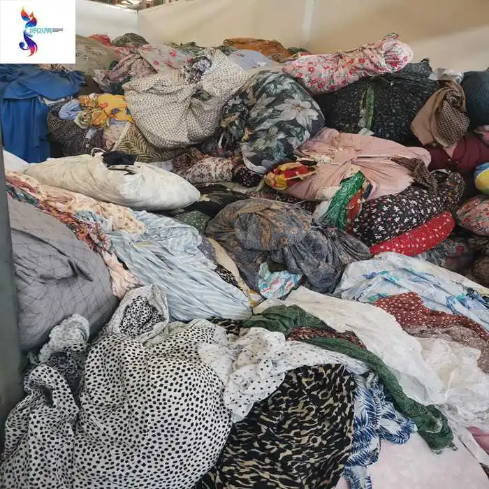 Wholesale kilo price left over floral pattern printed cotton print cut piece stocklot dress fabric