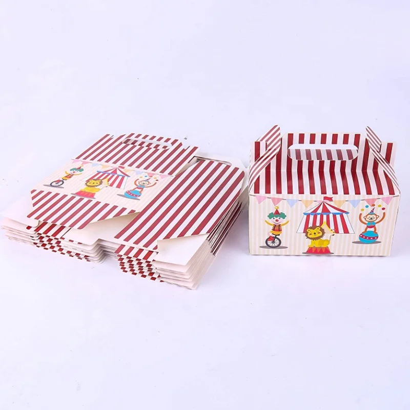 Goodies Treat Boxes Gable Treat Box Birthday Food Cake Packaging Box Decoration Favor Cupcake Paper Theme Party for Baby Shower