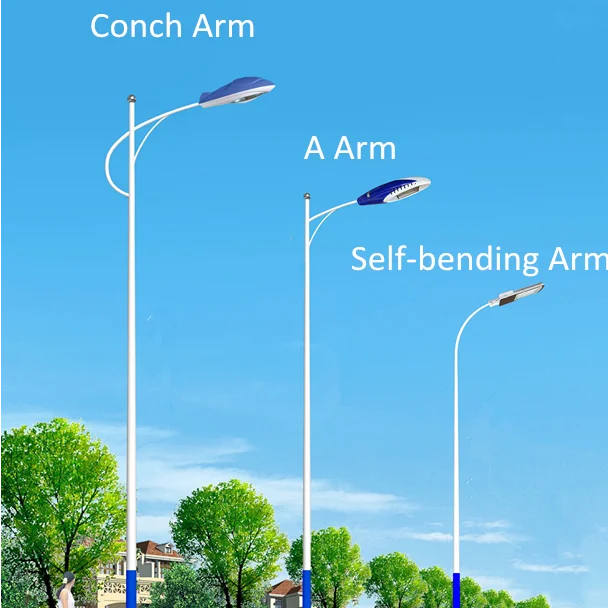 High Quality Q235 Galvanized Street Light Pole for Road Lighting