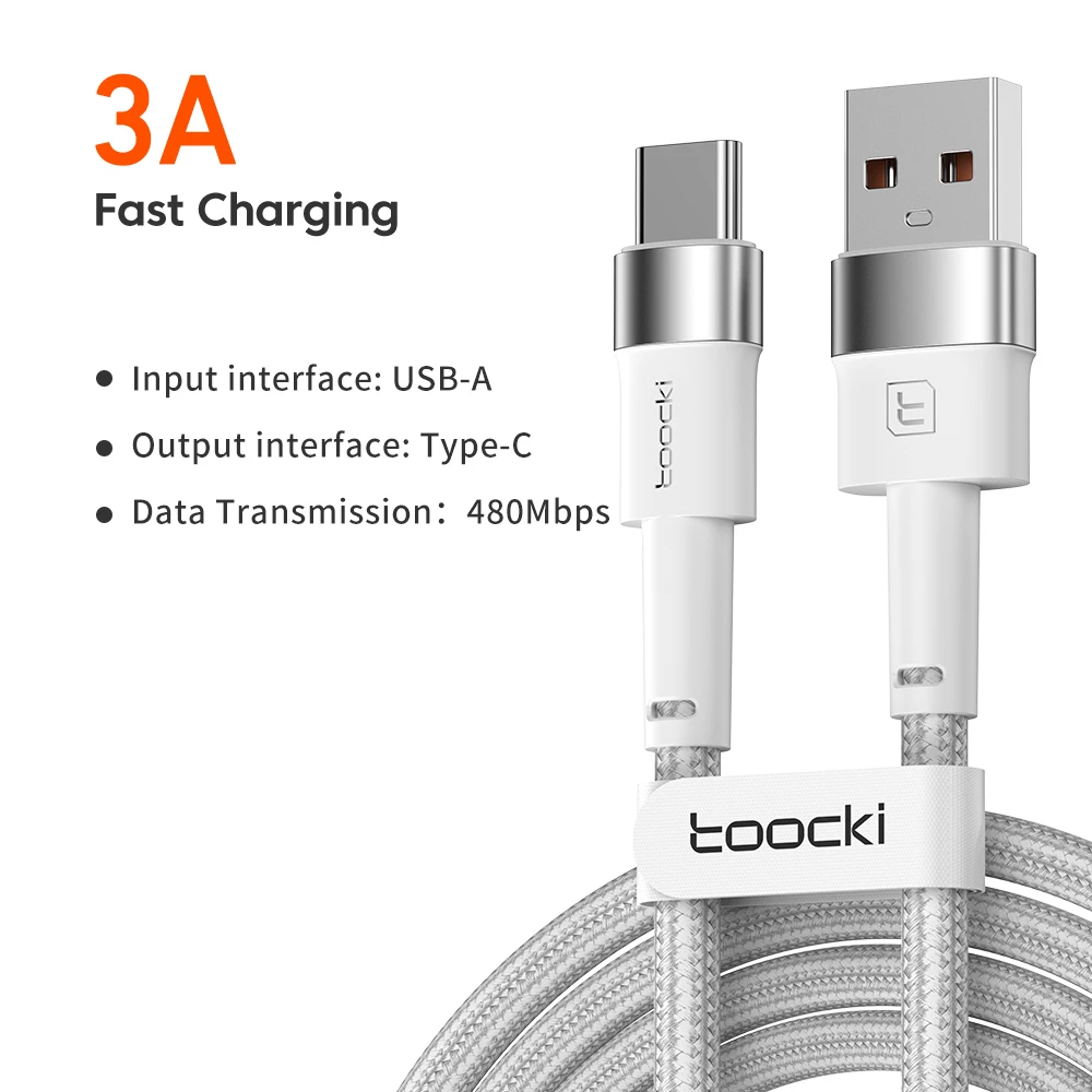 RTS 2022Hot Toocki  Fast Charging Aluminum Alloy 18w usb type c cable 1M for xiaomi usb-c cable