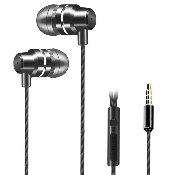 3.5mm Wired Metal Earphone In-Ear Earbuds 4D Surround Stereo Headphones Music SmartPhone Headset