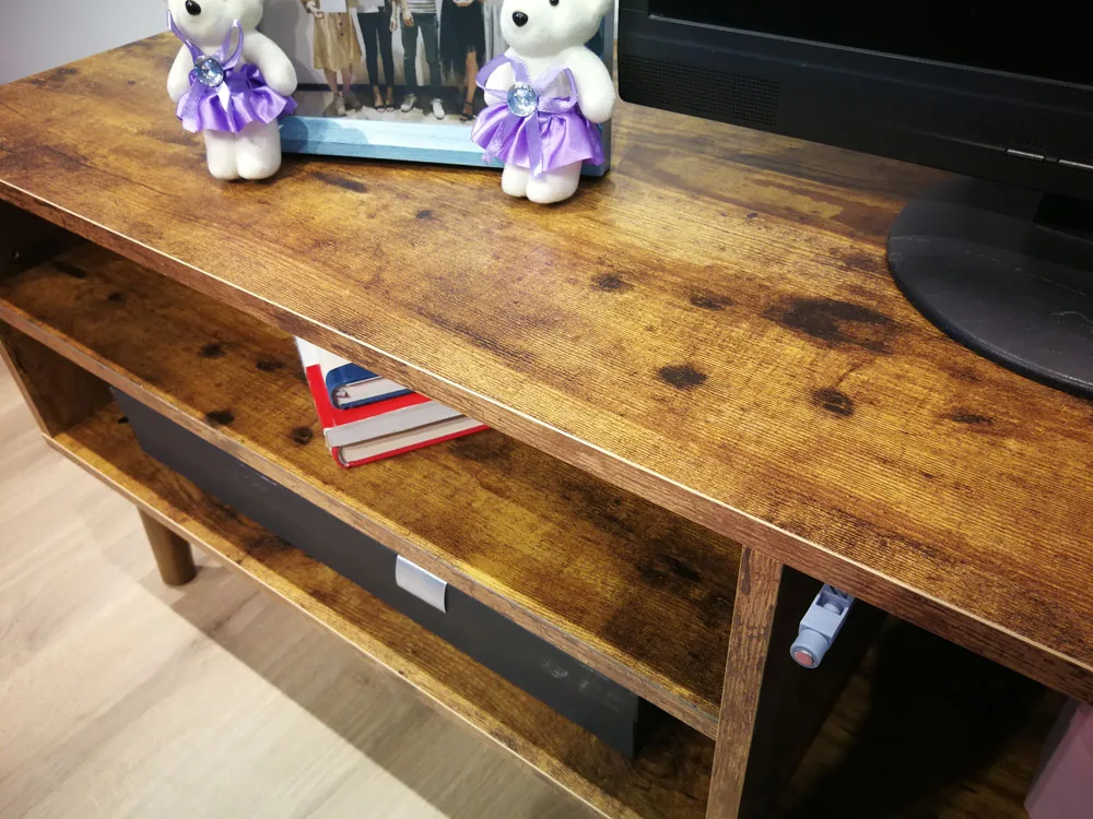 Living Room wood Cocktail Table TV stand Rectangular Sofa Coffee Table with Storage Shelf