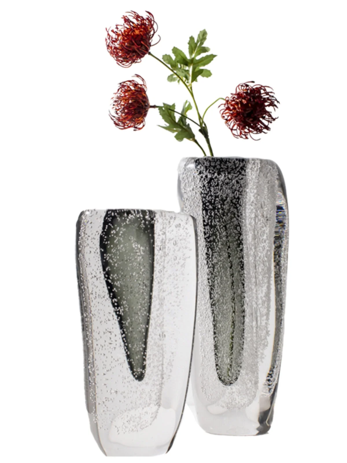 Factory Customized Grey Vase Bohemia Crystal Glass Flower Vases for Wedding Decoration