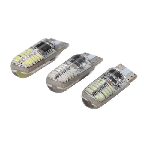 canbus T10 W5W Silicone Case 24 SMD 3014 LED Car Reading Light 192 168 501 24SMD 24 LED Auto Wedge Bulb Parking Lamps 12V
