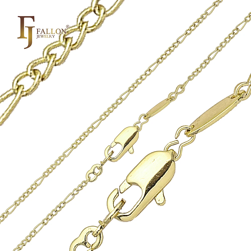 Модный ювелирный кабель FJ Fallon 54100321 цепочка figaro покрытая золотом 14 карат на основе латуни