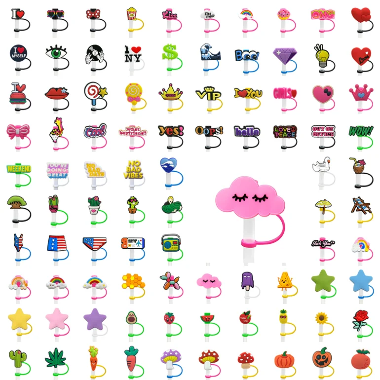 8mm Wholesale soft straw topper cover PVC 2022 popular Raiders for metal straws HYBkj designer straw toppers Via DHL/fedex bed