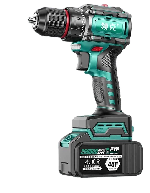 Linke Power Drills Nylon Cyan Screwdriving Double Bearing Long Range Lithium Battery Non-slip Heat Dissipation