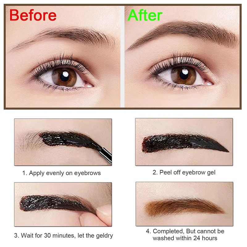 Custom Logo Enhancer Makeup Henna Eyebrow Gel 4 Color Black Brown Waterproof Eye Brow With Tint Brush