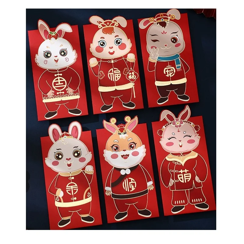 2023 New Year Creative Rabbit Money Bag Happy Chinese  New Year Gift Red Envelope