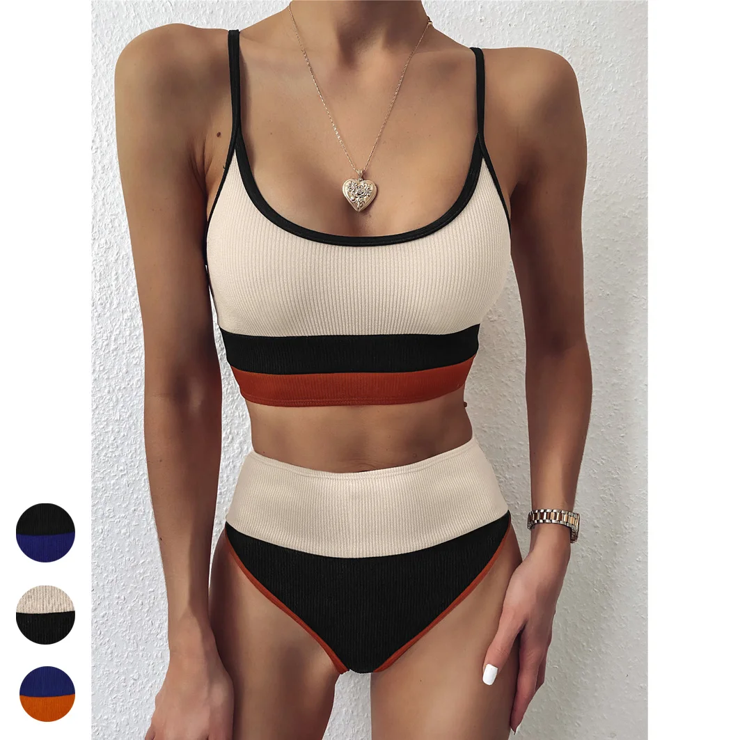 
Woman Swimwear 2 Piece Swimsuits For Women Crochet Ribbed Bikini Swim Suit Women Swimsuit 
