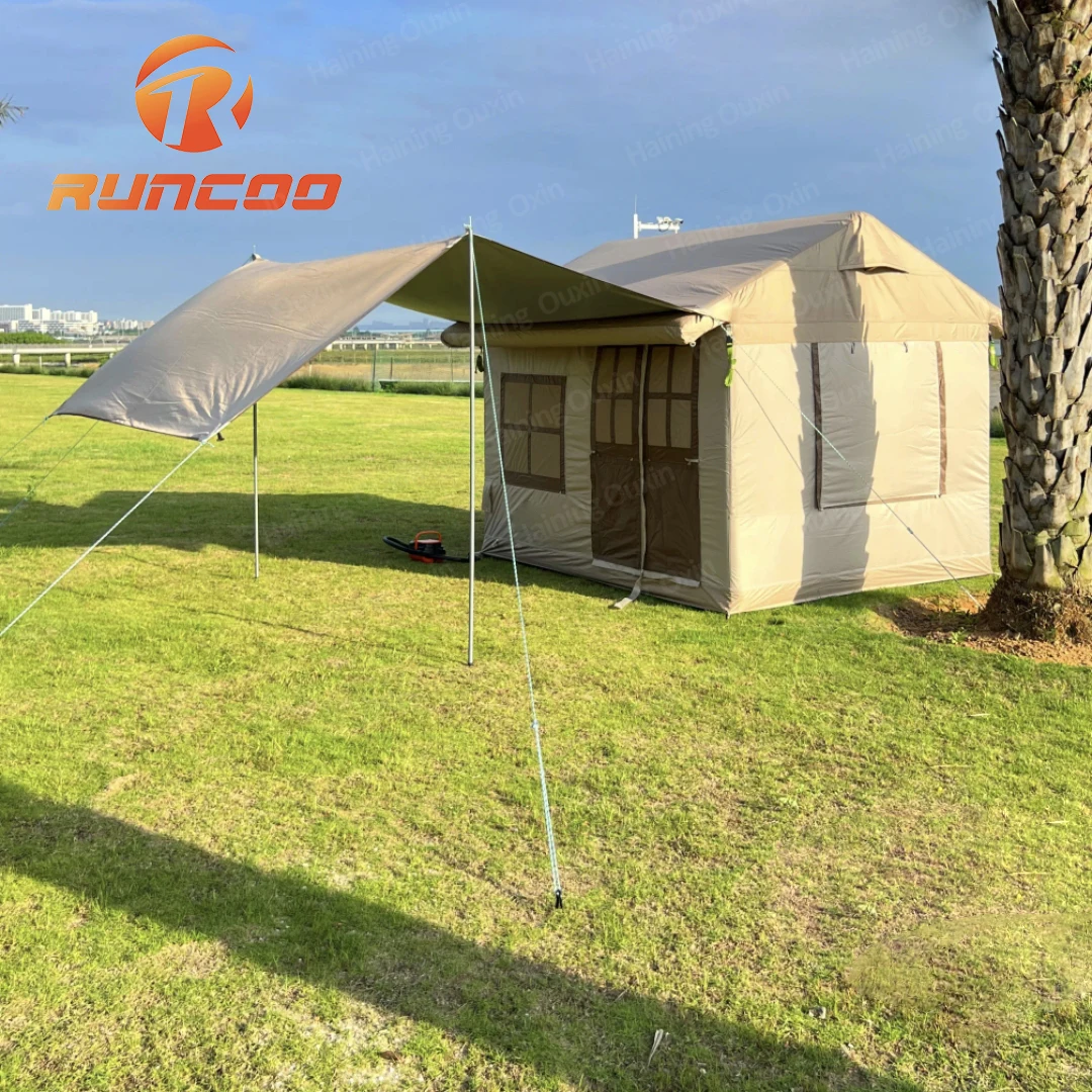 Luxury Inflatable Light Weight Tent Air Tent Easy Setup 4 Season Waterproof Outdoor Blow Up Tent For 3-4 People