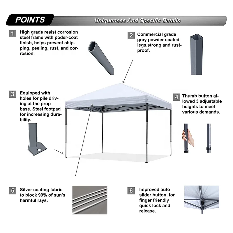 Custom Made Printed Folding 3X3 10x10 Outdoor Event Aluminum Frame Pop Up Tents Marquee Gazebo Canopy Trade Show Tent