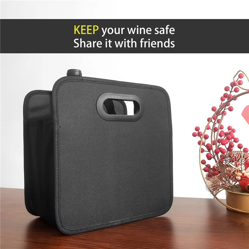 Custom Liquor Drinks Grocery Shopping Heavy Duty Durable Foldable 6 pack Bottle Wine Tote Bag Carrier