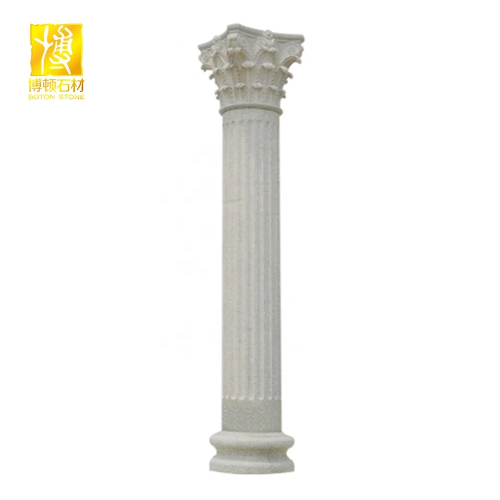 BOTON STONE Wholesale Natural Stone Decorative White Roman Indoor Marble Columns Pillar