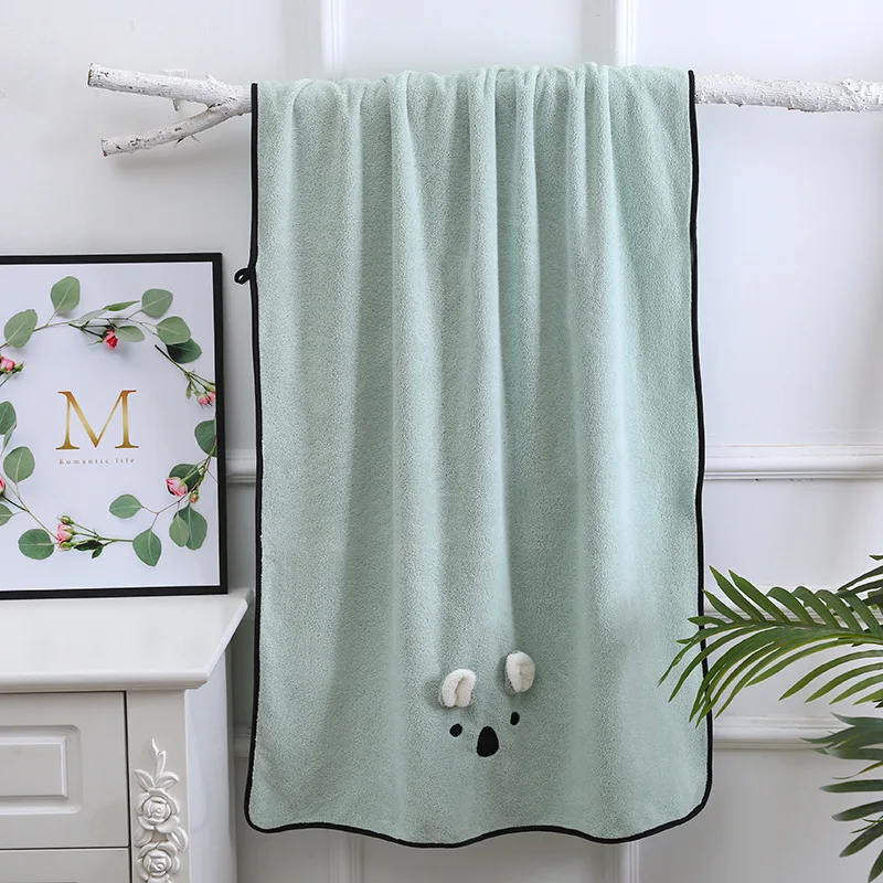 Оптовая Продажа с фабрики быстрое высыхание мягкое полотенце из микрофлиса милыми мультяшными 3D-ушками