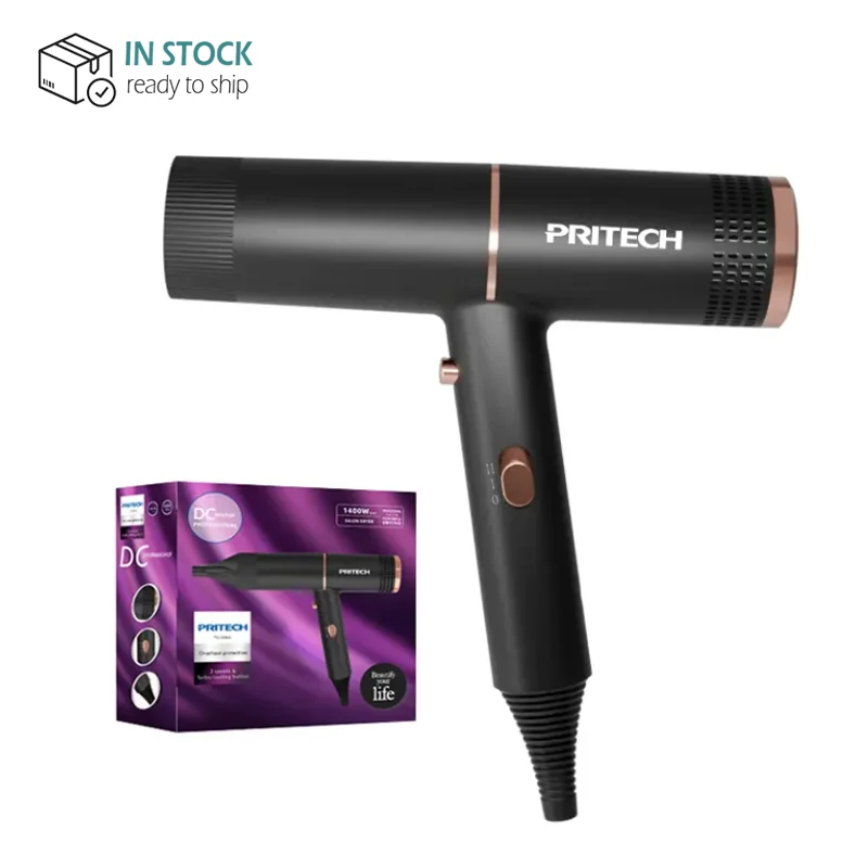 PRITECH Ready-to-Ship 1400w Powerful Blow Dryer Professional Ionic Hair Dryer for Homeuse