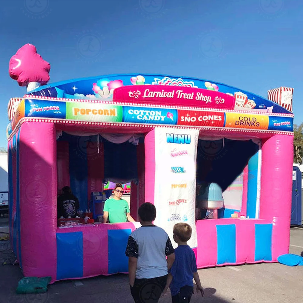 High Quality Customized Portable Inflatable Carnival Treat Shop Ice Cream Booth Inflatable Food Booth tents with windows
