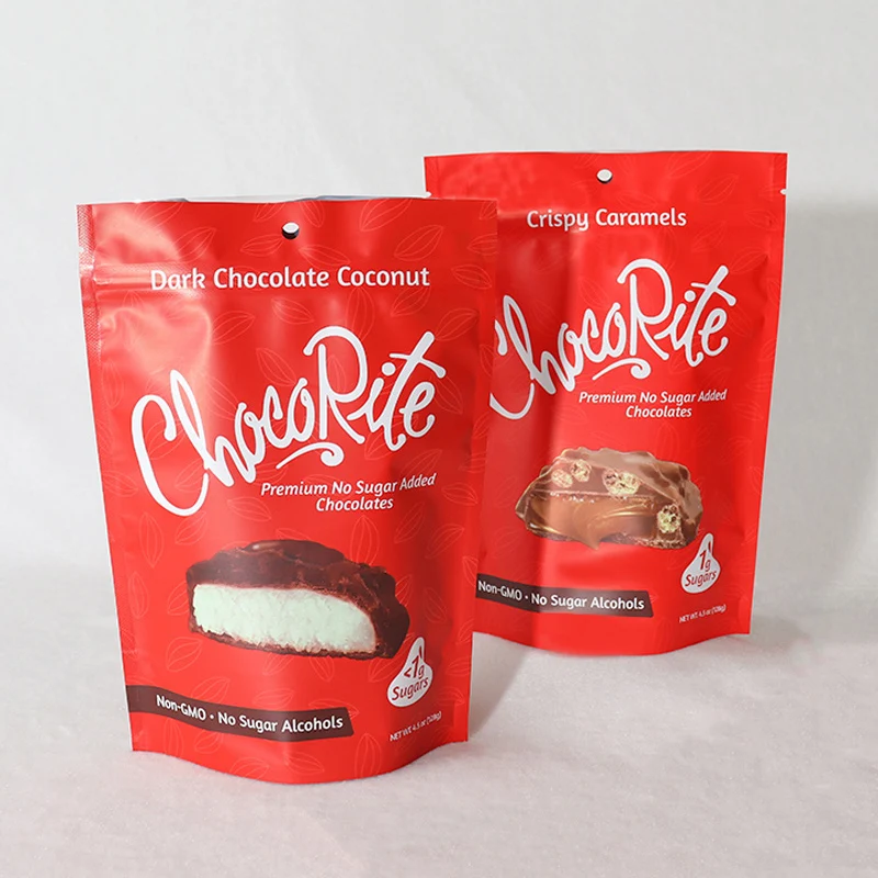 Customized Sweet Honey Candy  Cookie Snack Died food Plastic Stand Up Pouch Zipper Bag For Chocolate