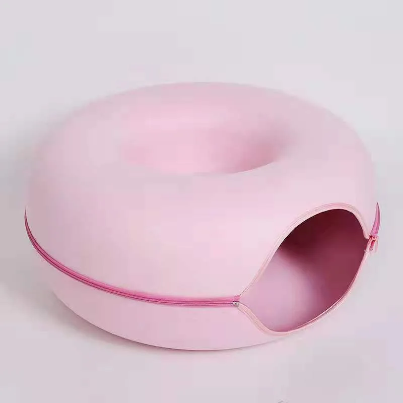 Wholesale Felt Cat Nest Donut Tunnel Cat Shelter All Seasons Universal Semi-enclosed Removable Pet Cat Nest