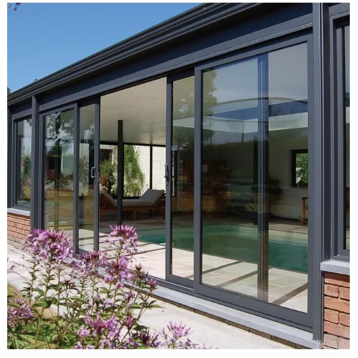 USA Residential Aluminum Stacking Sliding Doors Double Glazed Aluminium Sliding Door