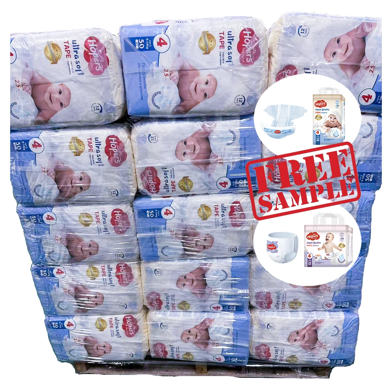 Hopers Baby Diaper Rejected Cheap Wholesale Korean Nappy Grade A B Pant Pull Up Disposable bebek bezi Baby Diaper Manufacturer