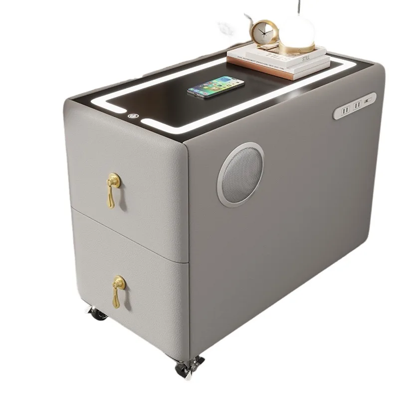 Minimalist modern mobile smart sofa, side cabinet, living room, multifunctional with wireless charging Bluetooth speaker