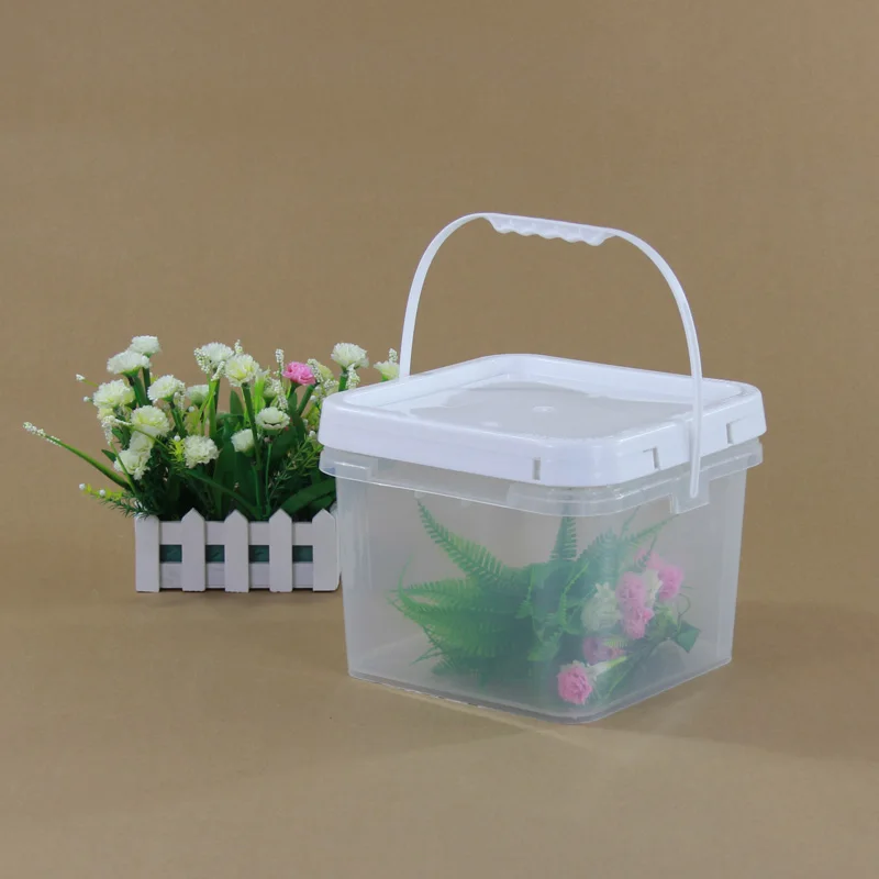 High Quality Fashion Big Square Plastic 8 Liter Bucket with Lids Food Grade For Packaging
