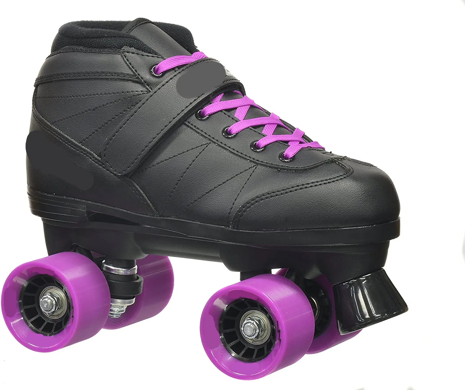 Indoor/Outdoor Quad Speed Roll Skates Purple Rollerblading with PU Wheels