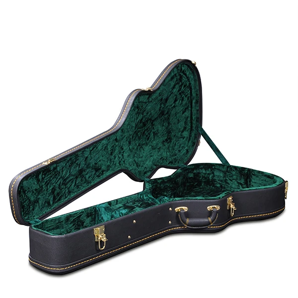 Musical Instruments Custom Black Leather Folk Instrument Case 12-string Acoustic Guitar Case Guitar Box