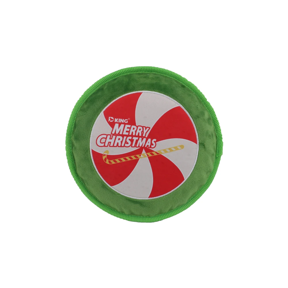 Squeaky Christmas Soft Flying Gift Chew Toy for Dog Winter Pet Toys Sustainable Support Squeak Toys