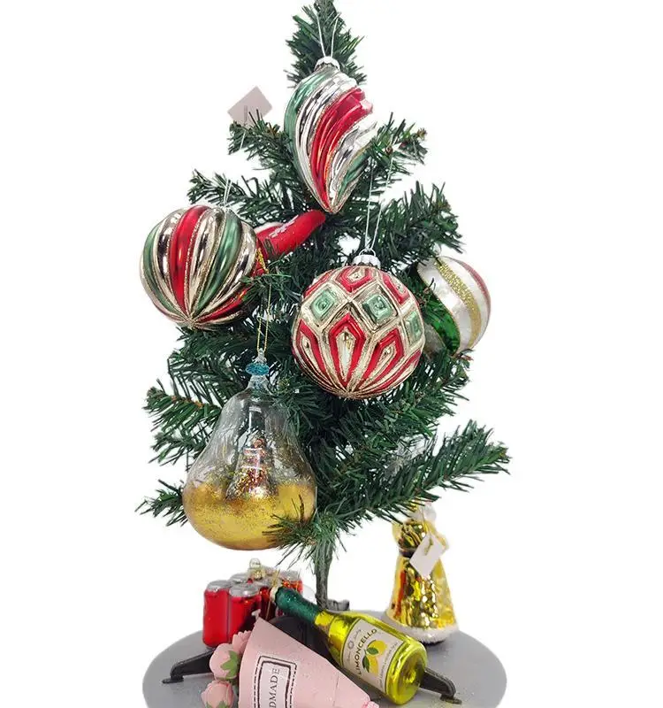 European style Christmas Decorations Clear Handmade Glass Angels With LED Warm Lights Ornament Christmas Gift Bag Banners