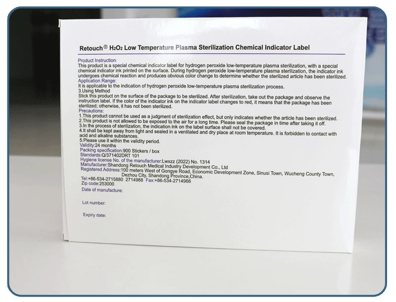 H2O2 Low Temperature Plasma Sterilization Chemical Indicator Card