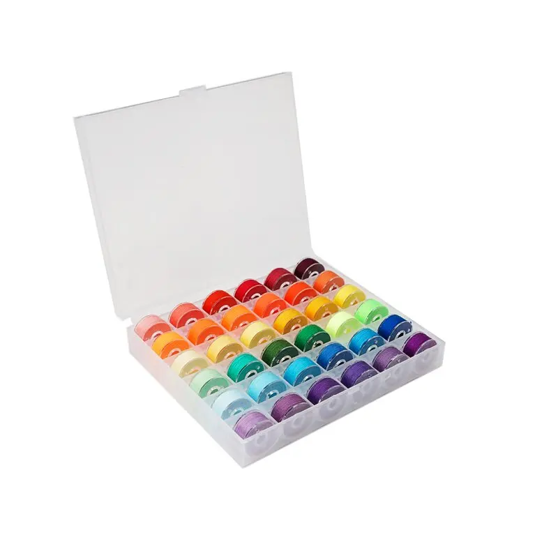 Plastic Coil box with 144 Colorful Sewing Thread Bobbin Storage Box Sewing Machine Accessories Set
