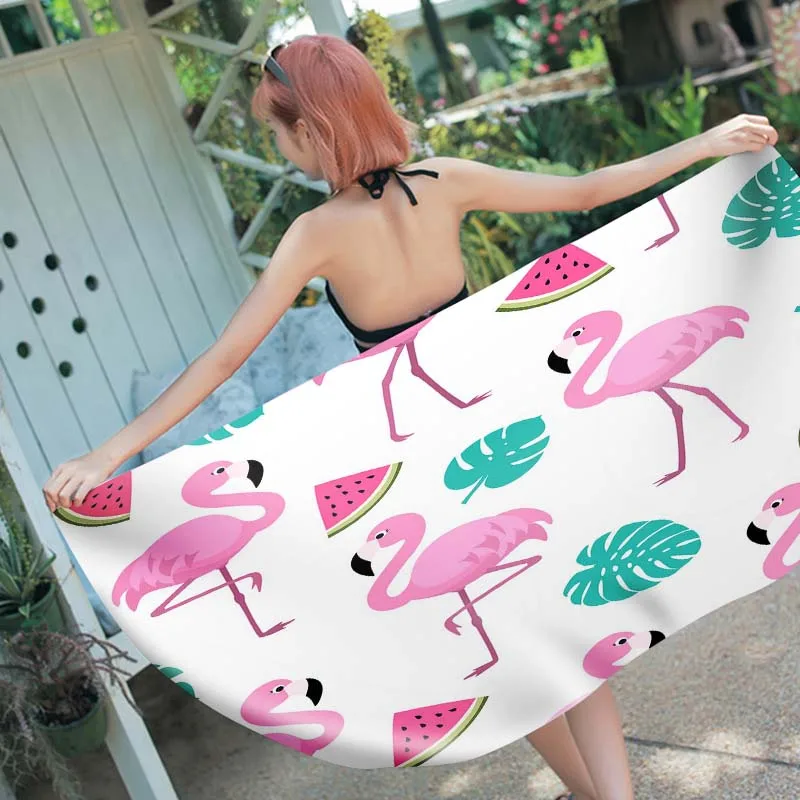 Flamingo Beach Towel Incredibly Soft Super Absorbent Large Microfiber Beach Towel for Travel Pool Softness Towel Beach