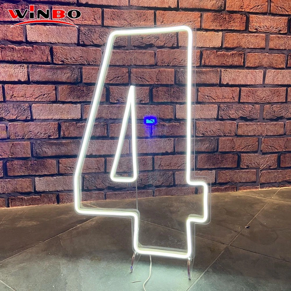 Дропшиппинг на заказ неоновая вывеска с номером от 1 до 9 настенные буквы светодиодная акриловая индивидуальная RGB буква Светодиодная гибкая полоса освещение