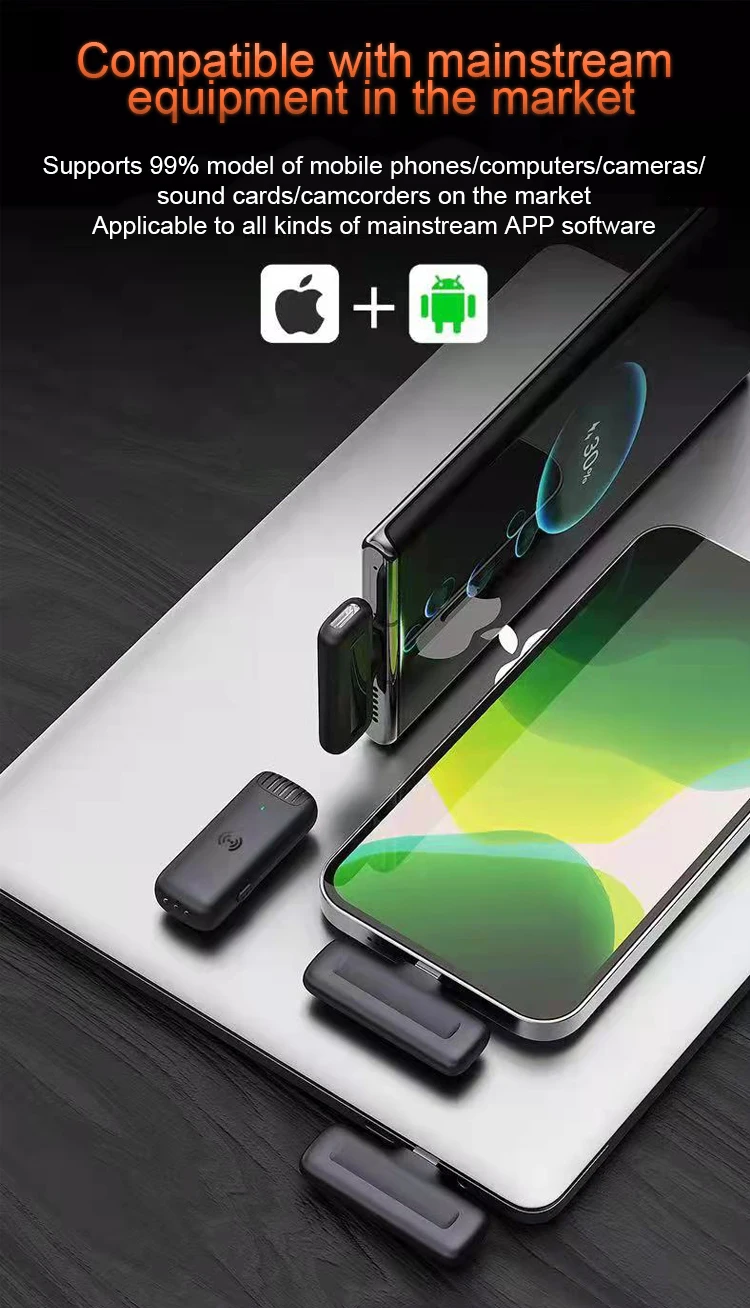 Лидер продаж на Amazon, портативный беспроводной петличный микрофон для мобильного телефона и ноутбука