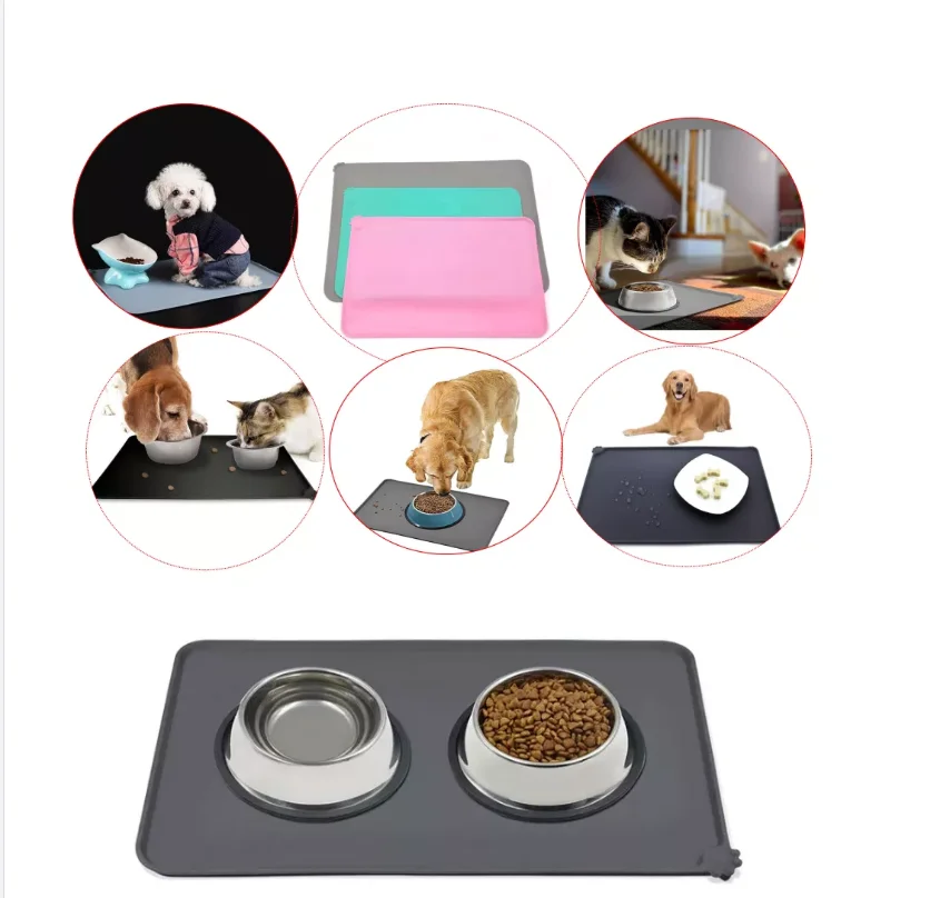 Soft Silicone pet mat non-slip waterproof pet feeding mat eco-friendly dog  training food pads
