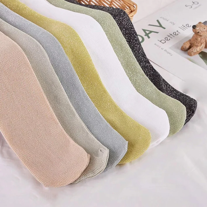 
Baby Girls 3-12 Years Silver Thread Glitter Velvet tights Kids girls Tights Children Girls Shiny Pantyhose Silver Metallic Yarn 