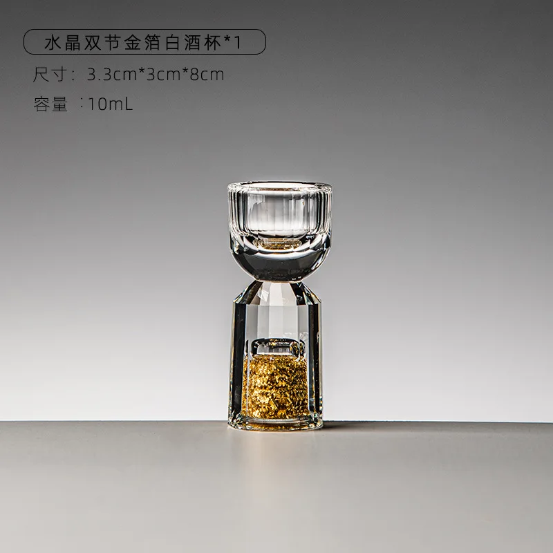 Mini sublimation gold foil tumbler blue boston thick bottom high end handmade wine souvenir shot glass gift set