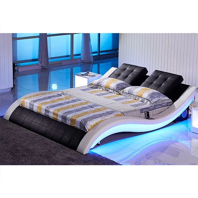 Modern Furniture Designs Leather Bed Foshan Fabric Leather Bed Single