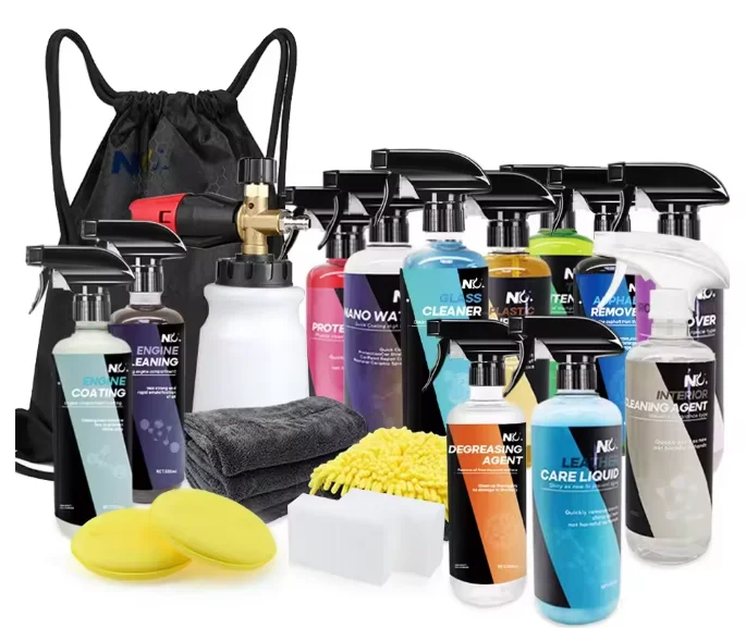 2024 New Formula car wash beauty products special price full set sample 12 bottle 500ml with wash tool package  factory supplier