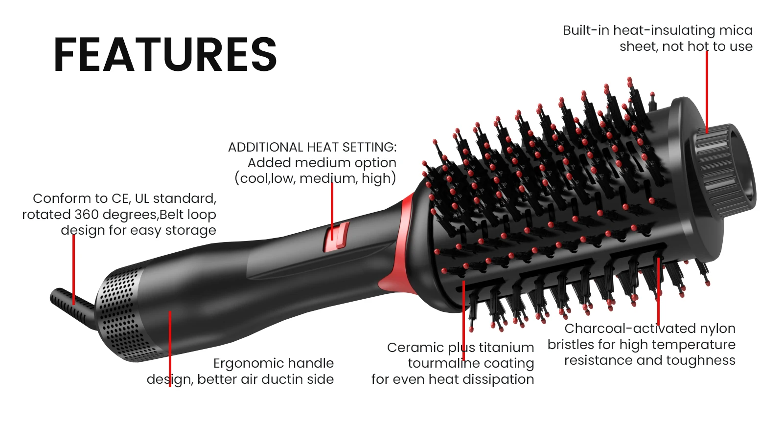 Hot Selling 3 In 1 Electric Hair Blower Straightening Brush Curling One Step Portable Hair Dryer Volumizer And Hot Air Brush