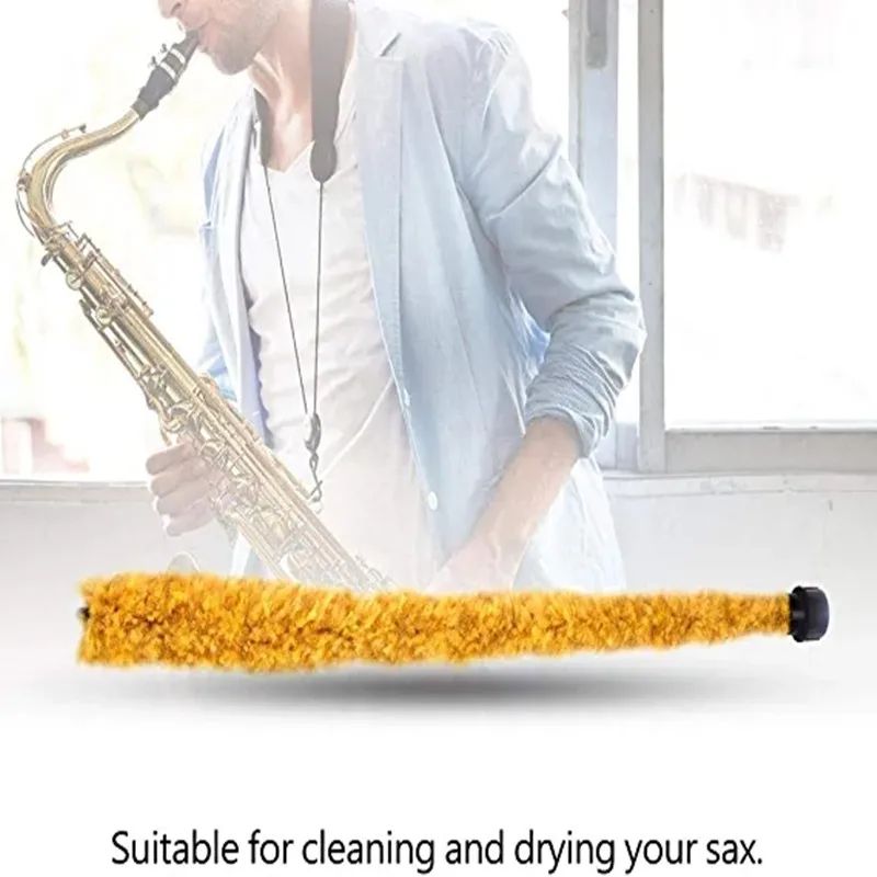 Sax чистящий инструмент тенор Гибкая Очищающая подушка для саксофона средство сохранения очистки ухода щетка